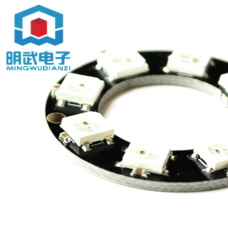 D16 8-Bit Ws2812 5050 Rgb Led Smart Full-Color Rgb Licht Ring Ontwikkeling Board Grote Ring