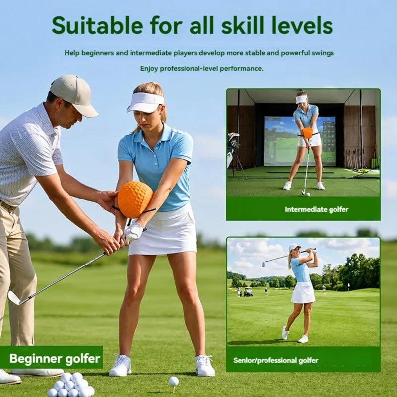 ABHS-Golf Swing Trainer-For Beginners-EVA Connection Ball To Practice Correct Swing Motion
