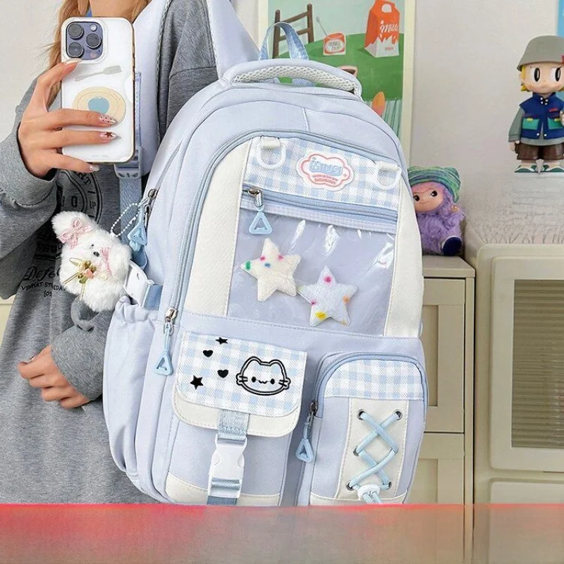 2026 New School Backpack Reduce Burden Casual Large Capacity Double Shoulder Bag for Junior And High School Students Campus Life