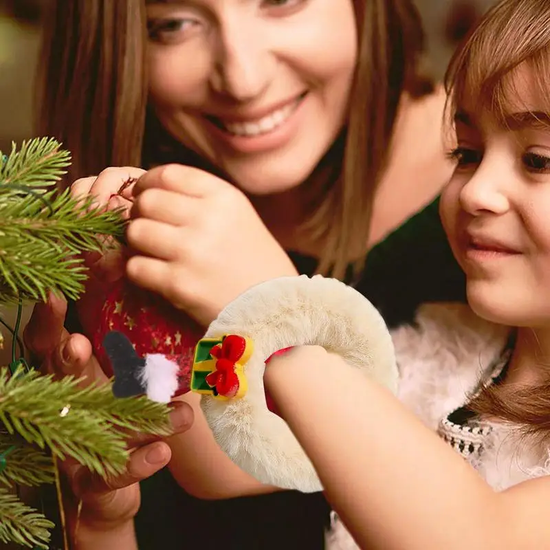 Chouchous de Noël pour cheveux, boucles de cheveux de vacances de dessin animé, bandes de cheveux élastiques drôles, unique et mignon, arbre de Noël