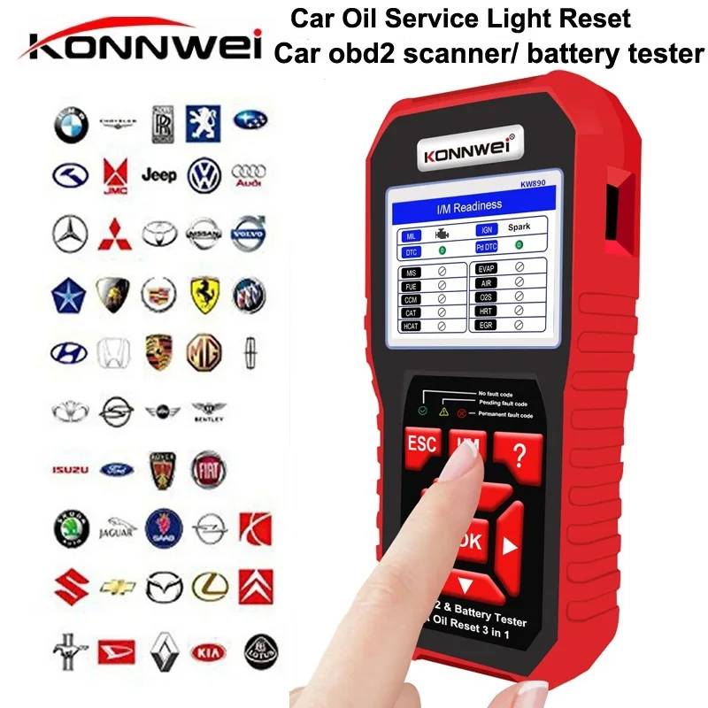 Professional Car OBD2 Scanner Diagnostic Tool Fault Code Scanner 6v 12v Car Battery Tester Oil Service Light Reset Scanner Tool