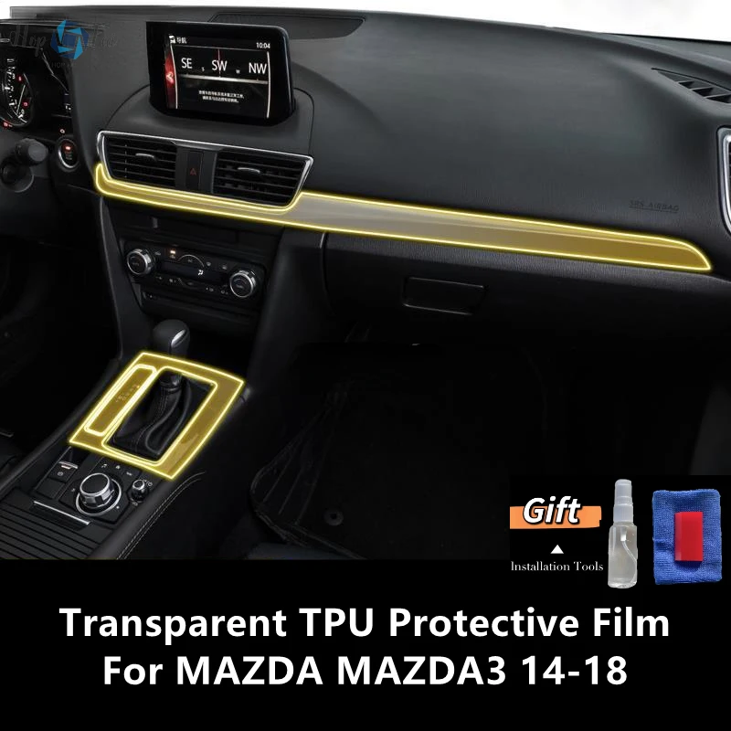 

For MAZDA MAZDA3 14-18 Car Interior Center Console Transparent TPU Protective Film Anti-scratch Repair Film Accessories Refit