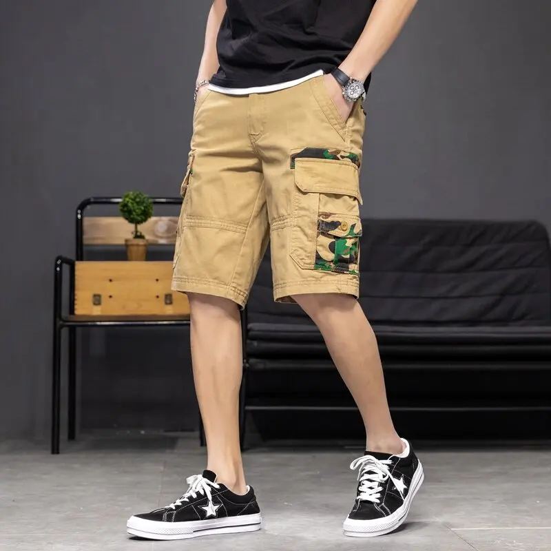 Summer New Fashion Trend Pure Cotton American Retro Workwear Shorts Men's Casual Loose Sports High-Quality Plus Size Shorts