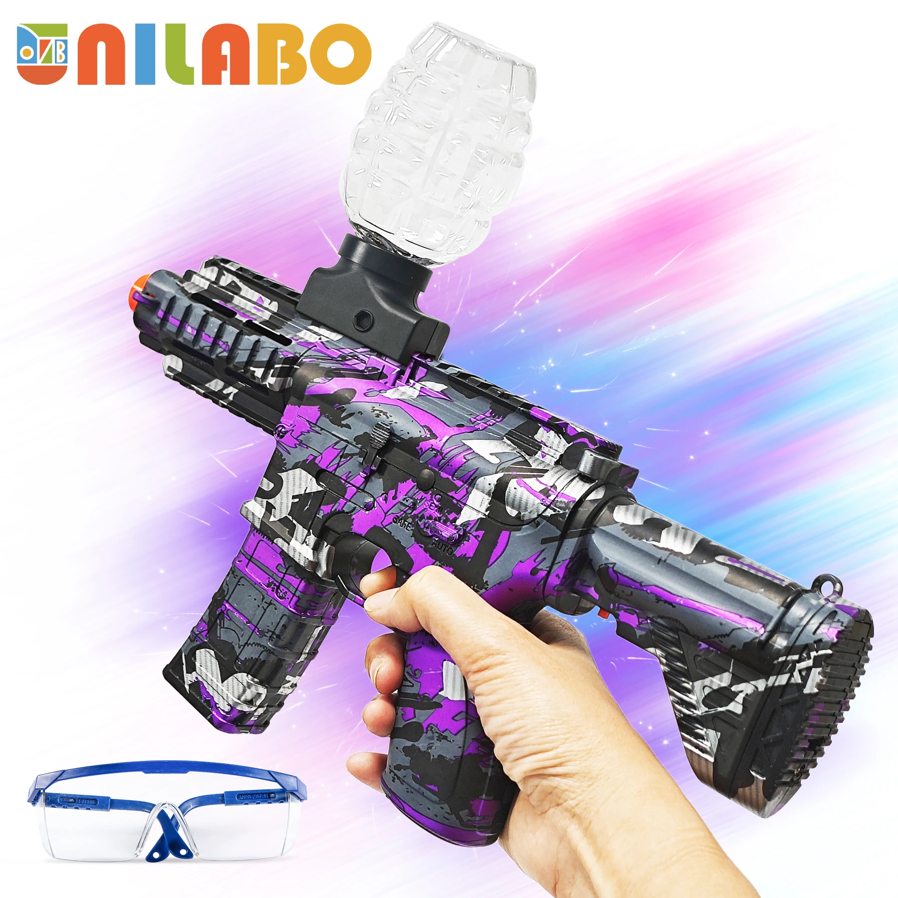 Pistolet jouet Blaster à bille électrique M416 – Grande vitesse, finition métallique, rechargeable – Cadeau de Thanksgiving d'Halloween (ballettes exclues)