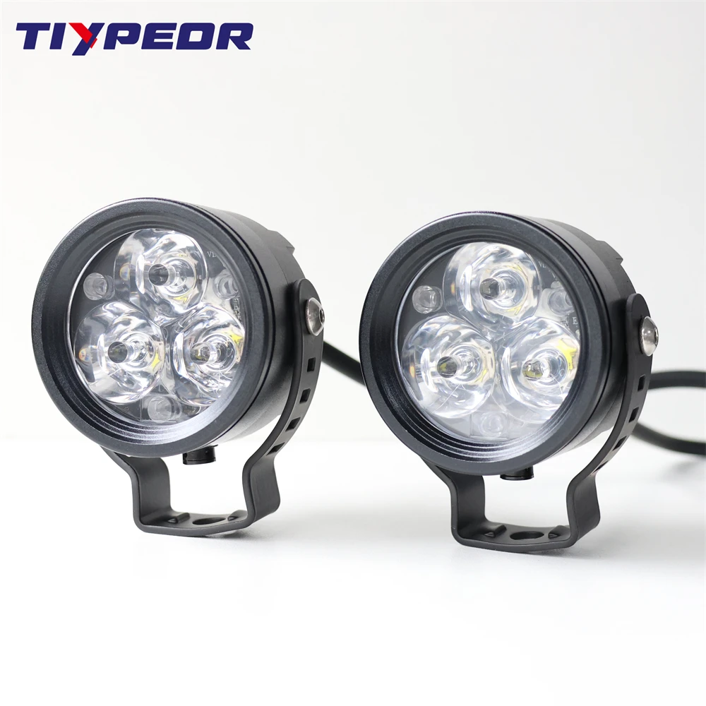 TIYPEOR Upgrade Brighter 30W CNC Aluminum IP68Waterproof Auxiliary Fog Motorcycle Driving LED Spotlight Headlight For Off-Road