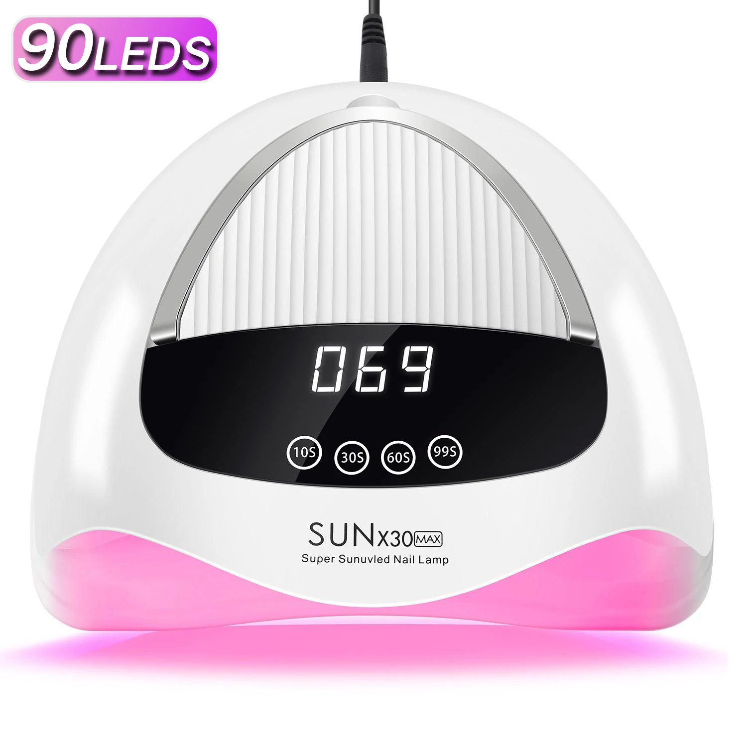 DianaBeauty 380 W professionelle UV-LED-Nagellampe für schnell trocknenden Gel-Nagellack, 90 LEDs, Gel-Trocknungslampe mit 4 Timer-Einstellungen