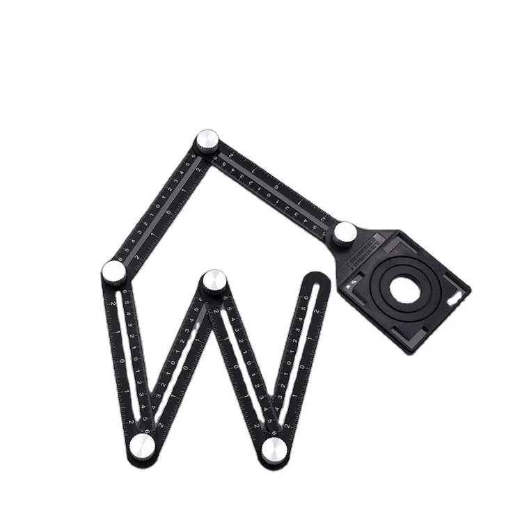 

Measuring Tools Aluminum Alloy Six-fold Ruler Multiple Angle Ruler Ceramic Opening Locator Tile Hole Locator