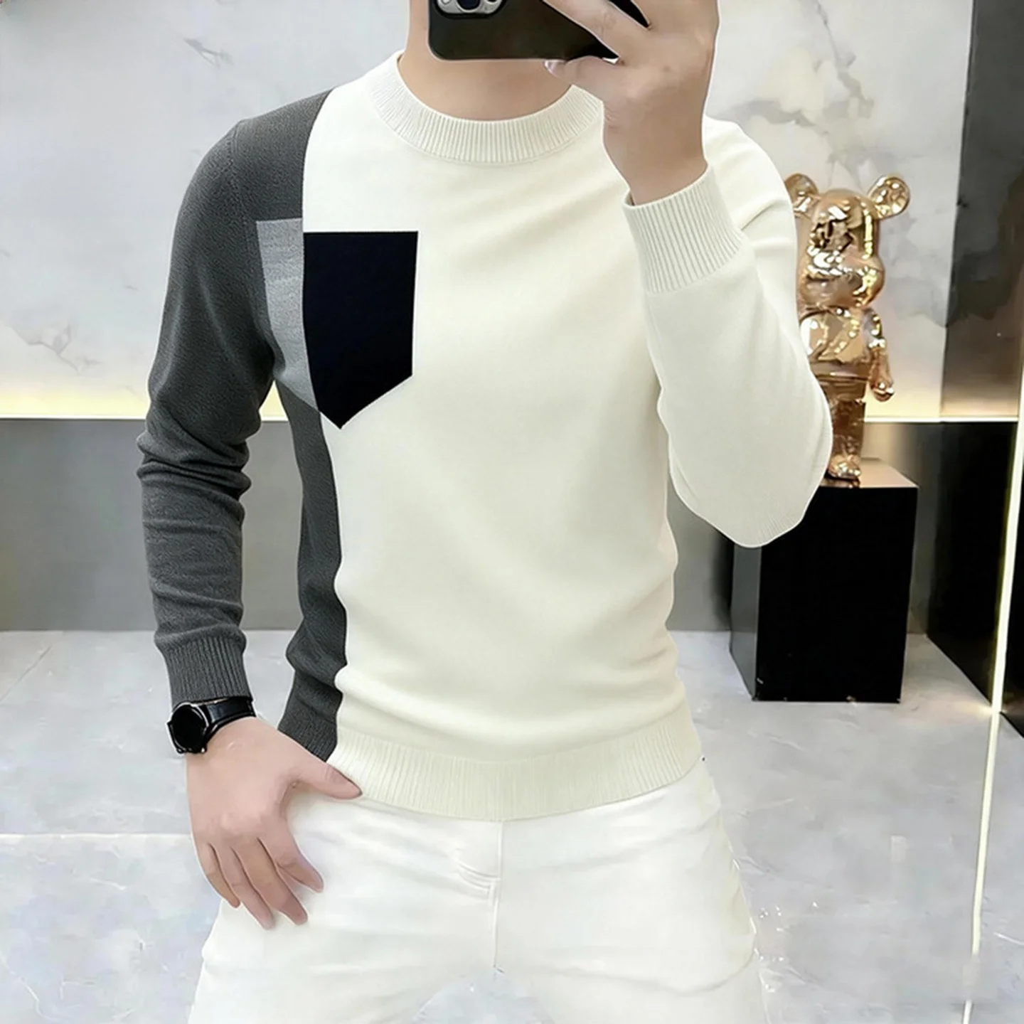 

Мужской вязаный свитер Legend Paul 2026: новая весенняя коллекция, тонкий, с круглым вырезом, из шерстяной смеси, удобный, приталенный, модный