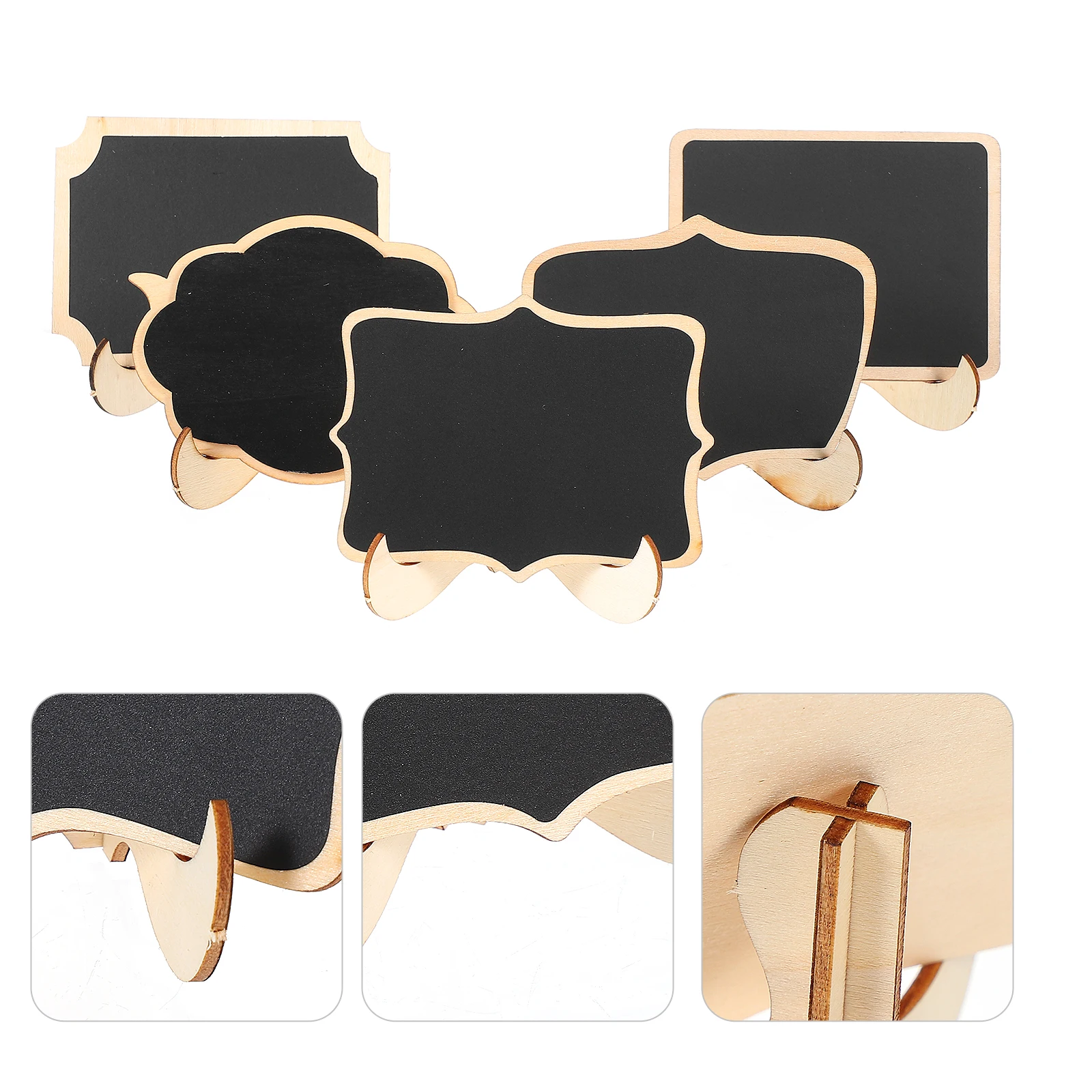 25 Pcs Chalkboard Sign Wooden Black Blackboard Tag Mini Suspending Display Memo Label