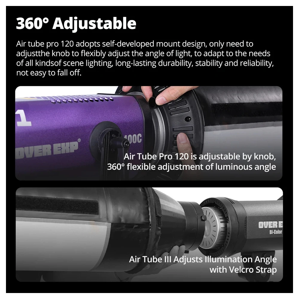 Flynoodle Air Tube Inflatable Softbox for Aputure Nanlite Godox ZHIYUN COLBOR Video Light Diffuser Accessories