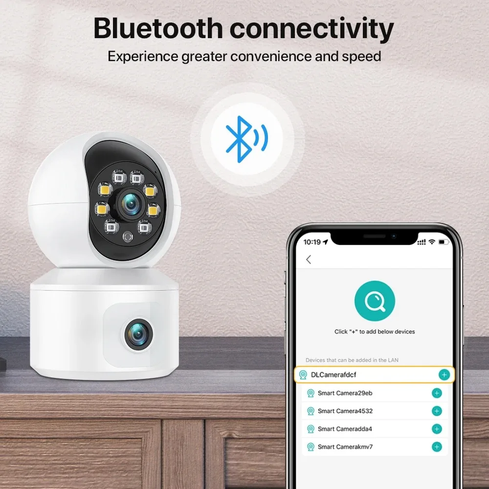 iCsee APP Bluetooth Wireless 6MP  Dual Lens  PTZ IP Dome Camera AI Humanoid Detection Full Color Security CCTV Baby Monitor