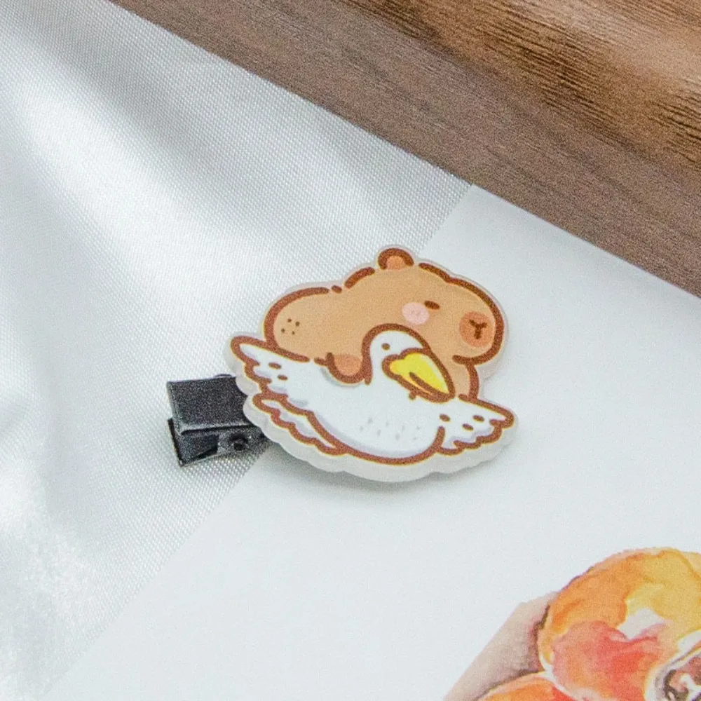 Gifts Acrylic Capybara Hairpin Waterproof Cute Cartoon Duckbill Clip Korean Style Light Animal Barrettes Party