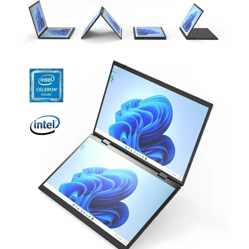 Custom Logo Dual 14 Inch Touchscreen N95 11Th Gen DDR4 Double Touch Screen Business Laptops 2 Display YOGA Computer PC