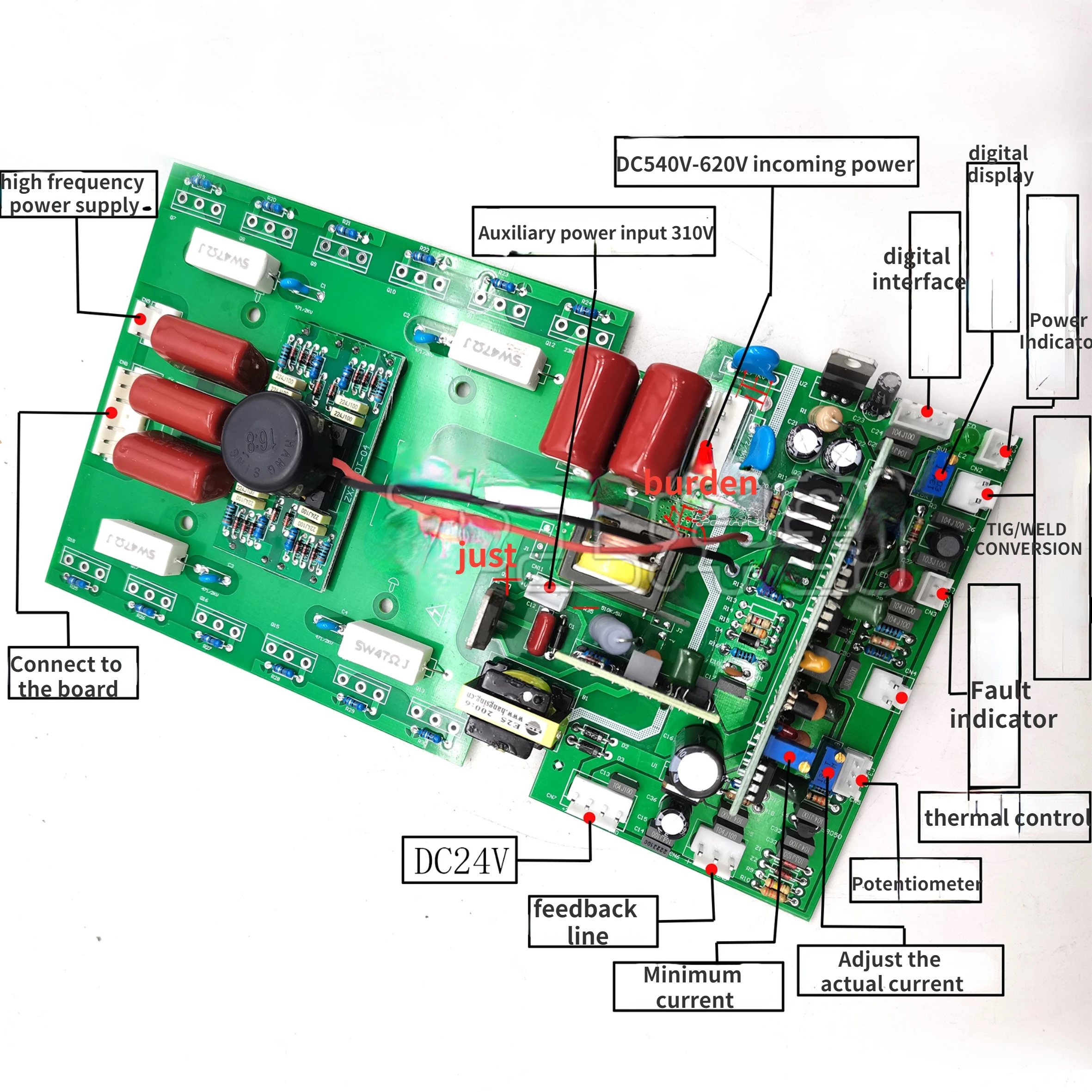 Dual Voltage Welding Machine ARC WS TIG-200 250 Upper Plate 12 Tubes AC220V/380V Welding Machine Inverter Board