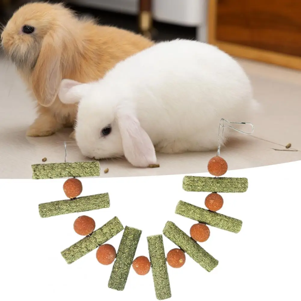 Rabbit Molar Stick Bite Resistant Natural Grass Teeth Grinding Ball Branch Chinchilla Guinea Pig Bunny Toy for Small Animals