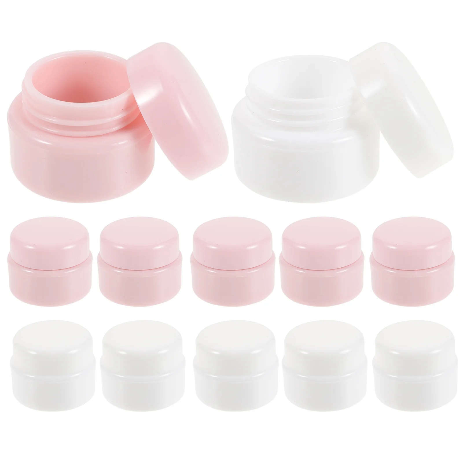 

12Pcs Small Refillable Plastic Boxes Empty Cream Jars Leakproof Makeup Lotion Containers for Skin Care
