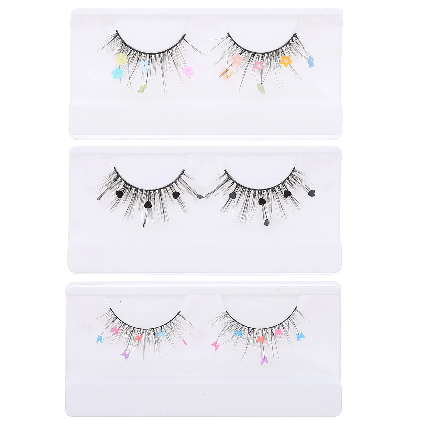 DIYつけまつげカラースパンコールグリッターラッシュクラスターナチュラルな見た目偽まつげ女性のためのメイクアップ