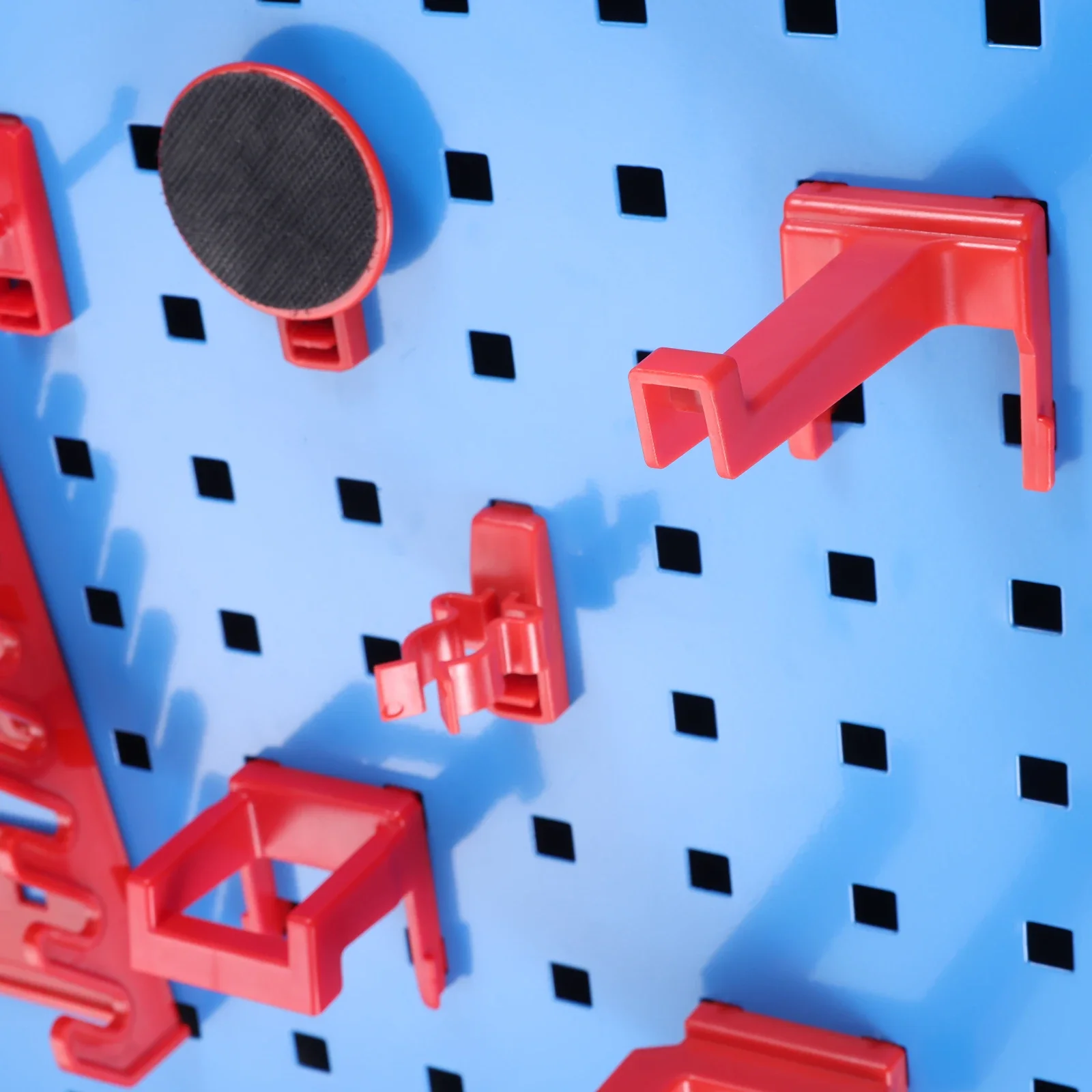 1pc Hole Plate Hook Red Plastic ABS Pegboard Hanger Tool Holder Wall Mounted Display Rack Hardware Storage Garage Organization