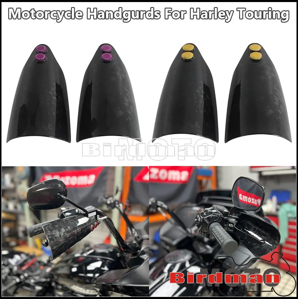 

Carbon Fiber Hand Guard Shield Covers Aluminum Mounts For Harley Touring Road Glide Electra Glide CVO FLTRXSE FLHTKSE 2021-2023