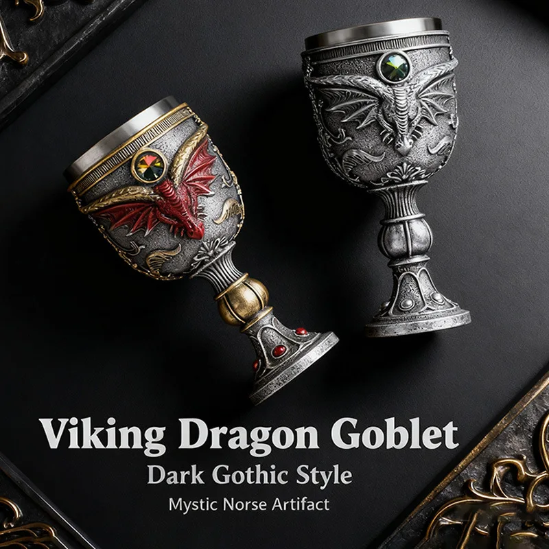 

Viking Decorative Highball Glass Personalized Spout Cup Bar Premium Feel Retro Cocktail Glass Chicken Wings Cup Stainless Steel
