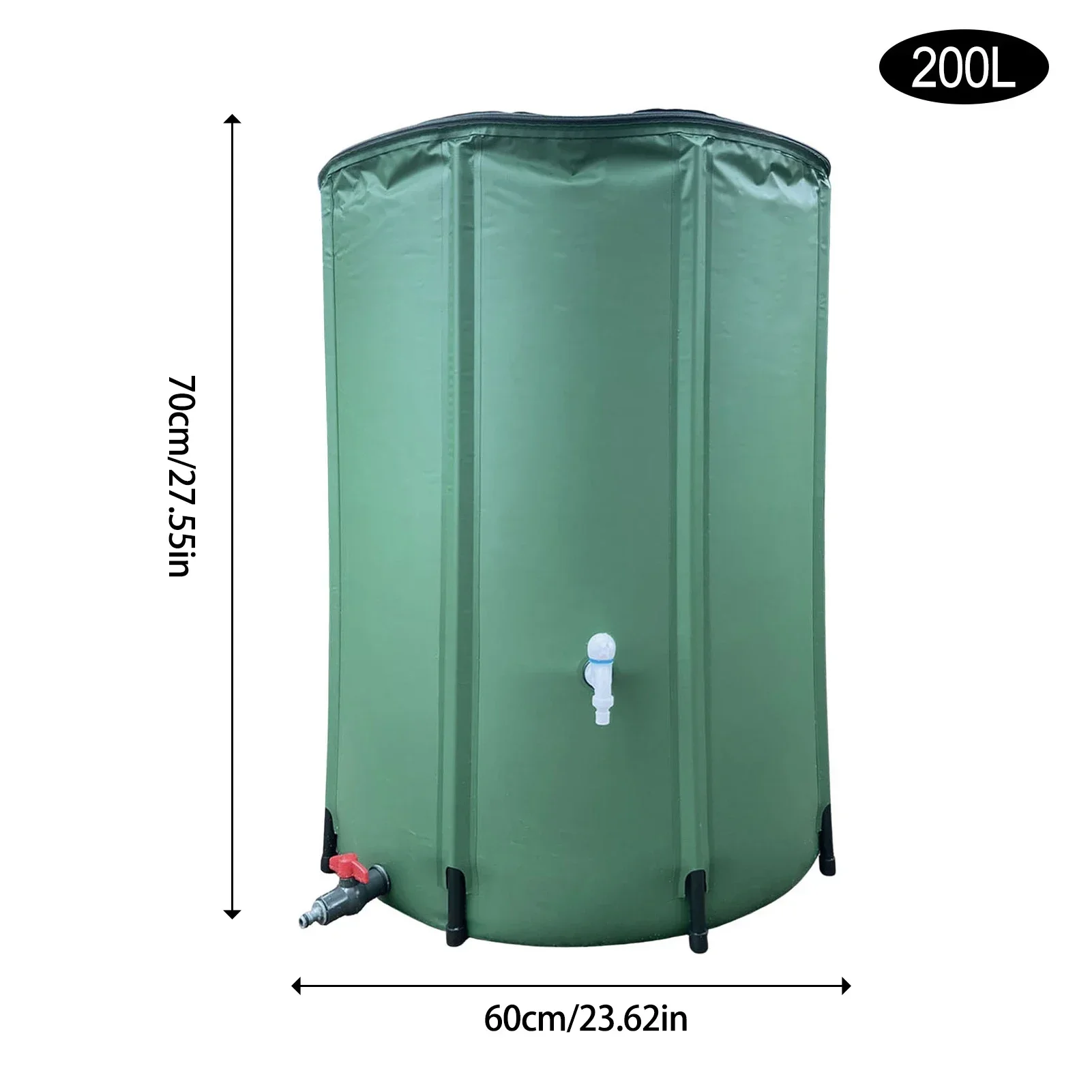 

Rain Barrel 53 Gallon Rain Water Recovery Storage Tank Garden Irrigation Water Bucket Collapsible Rainwater Collection Container