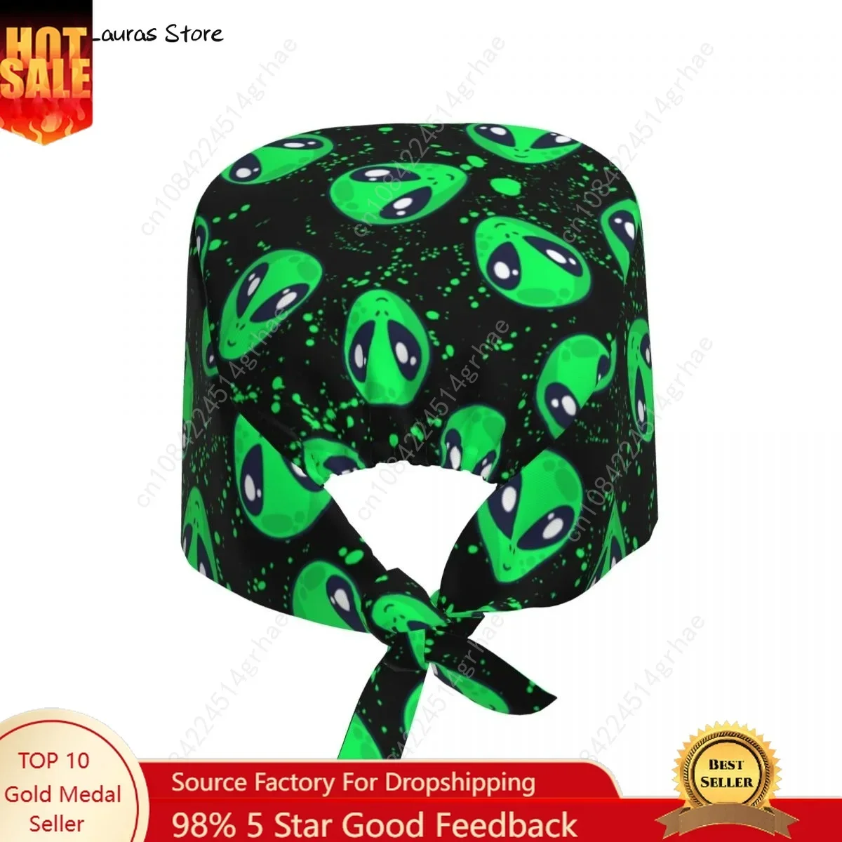 

Funny Green Alien Nursing Accessories Scrub Hat Surgery Dentist Animal Lab Cap Scrub Cap Anaesthesia Scrub Cap