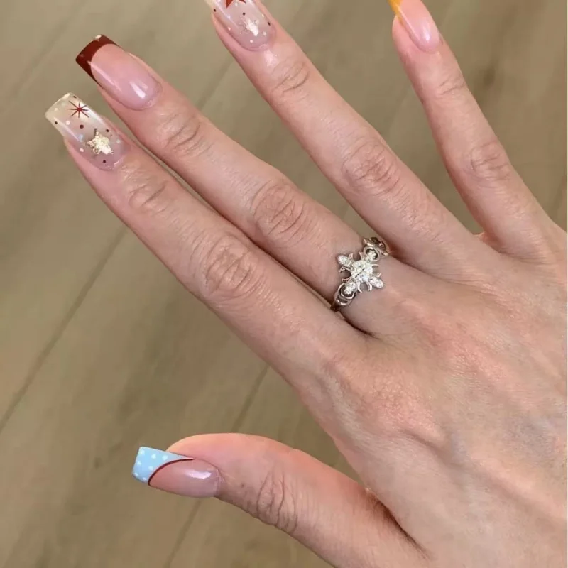 Fashion Zircon Cross Opening Rings for Women Classic Fine Jewelry Minimalist Personality Accessories image 2