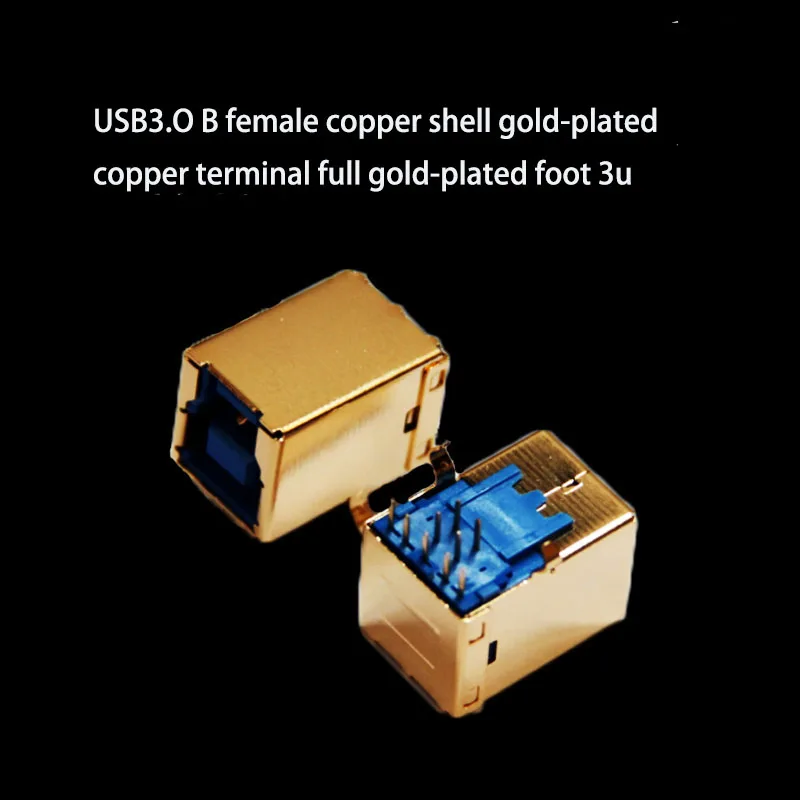 2 pcs High-quality usb3.0 female head B-type square mouth plug-in printer interface copper shell gold-plated terminal 3u