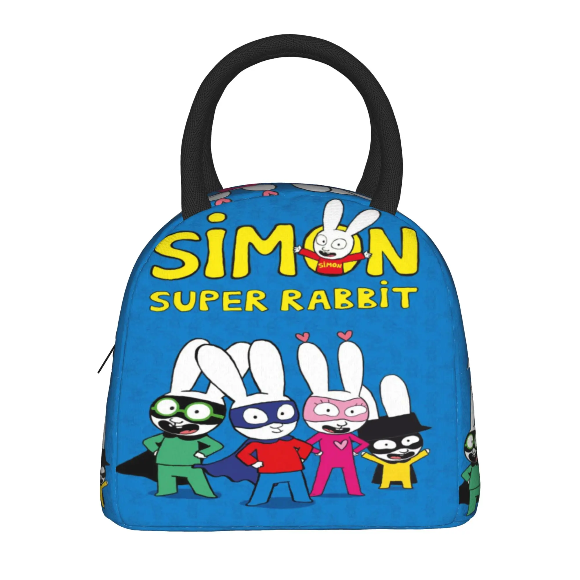 Simon Super Rabbit Thermal Insulated Lunch Bags for School  Portable Food Container Bags Men Women Thermal Cooler Lunch Box