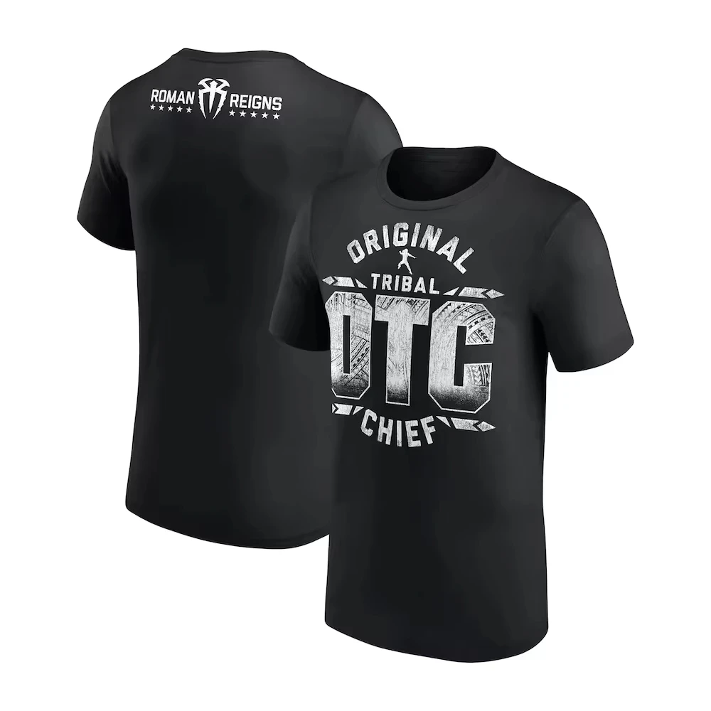 جديد الرجال الرومانية عهد OTC 10 نجوم طباعة القطن التي شيرت الصيف الرياضة WWE CM الشرير المصارع تيز قصيرة الأكمام بلايز #3