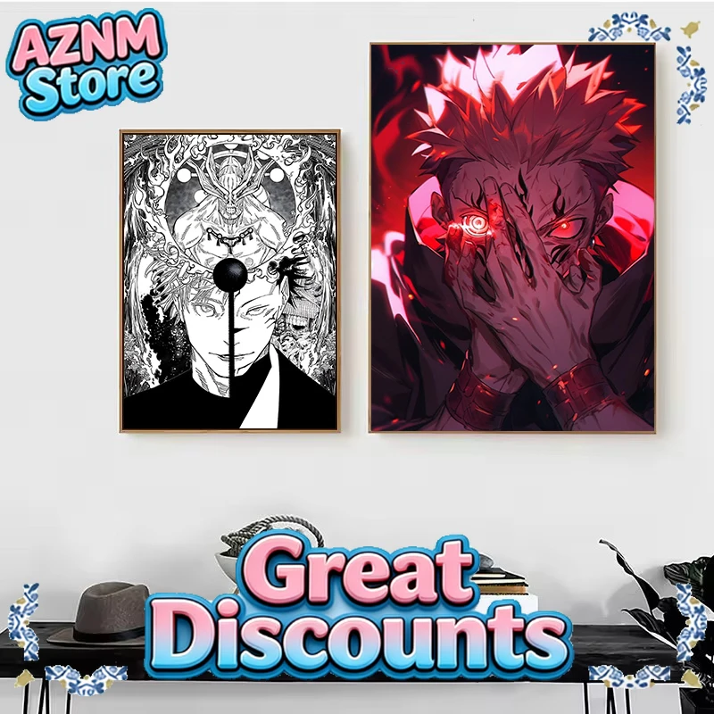 Classic Japanese Anime Jujutsu-Kaisen Manga Characters Itadori Poster Prints Canvas Painting Wall Art Pictures Home Decor Gif