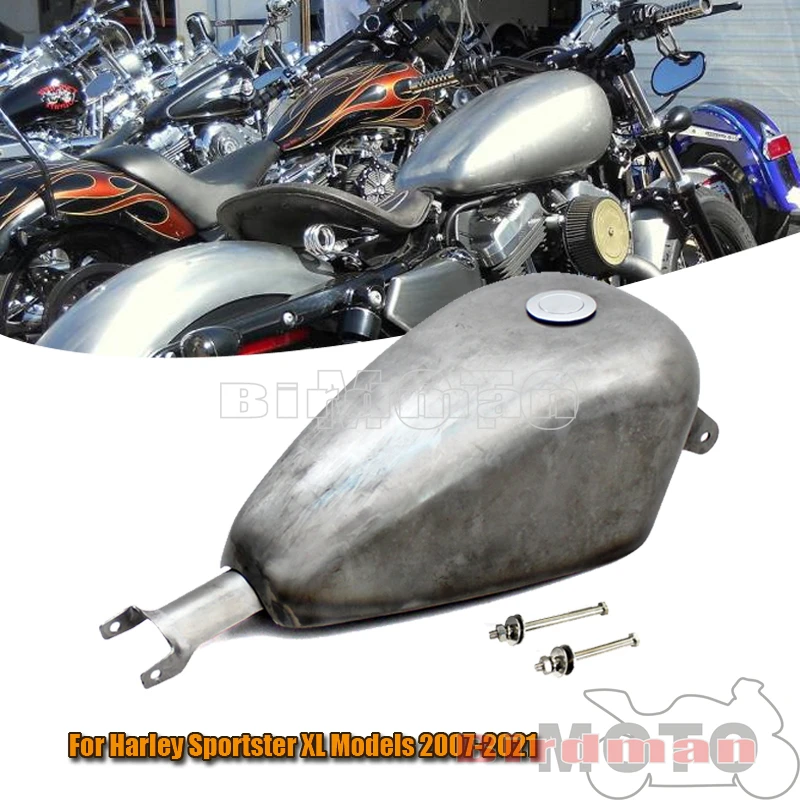 Motorcycle 2.4 Gallon Retro Replica Oil Gas Tank For Harley Sportster XL 72 883 1200 42 Iron Custom Roadster Super Low 2007-2021