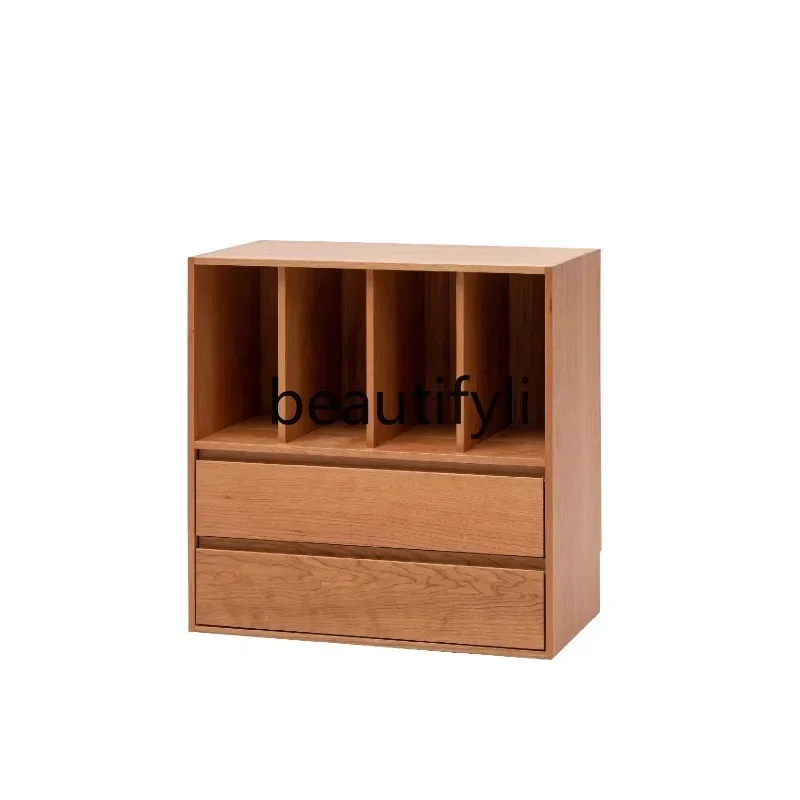 

Wall side cabinet Solid wood storage low bookcase Multifunctional storage combination TV cabinet