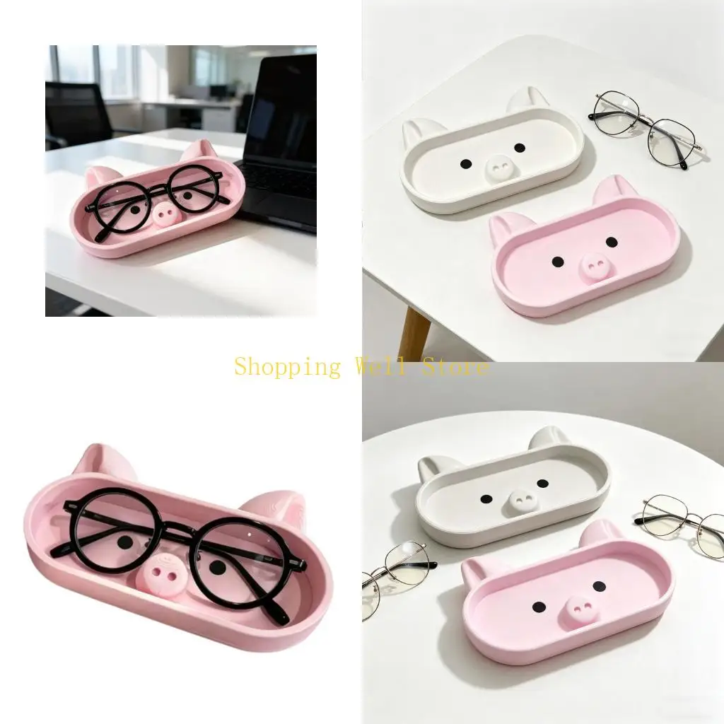 KX4B Elegant 3D Printed Piggy Eyeglass Storage Box For Home And School Use