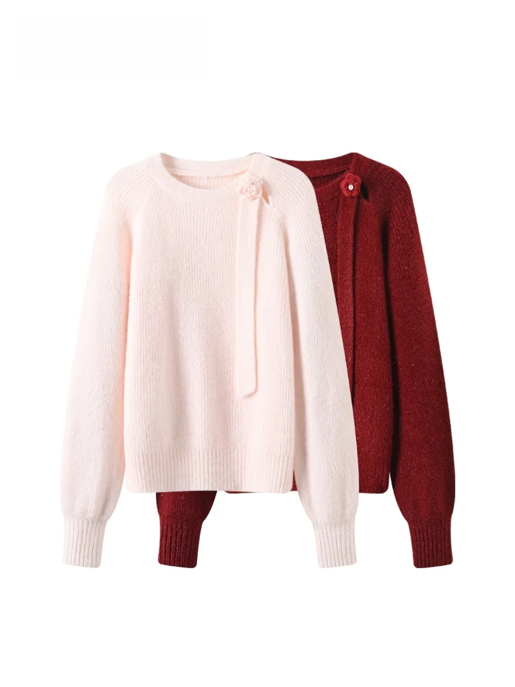 

Длинный вязаный свитер больших размеров све, женский осенне-зимний новый топ Fat Sister Fraance Sle, уменьшающий возраст