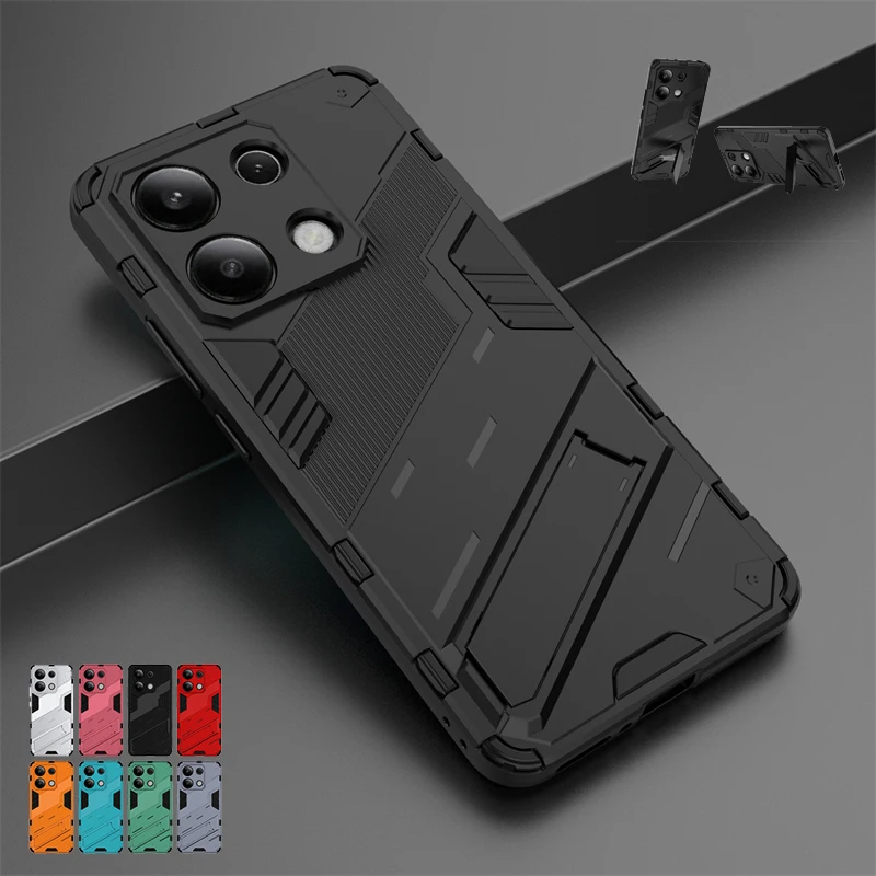 For Xiaomi Redmi Note 13 4G Cover Case Redmi Note 13 4G Capas PC Bumper Kickstand Shockproof Holder Cover Redmi Note 13 Pro Plus