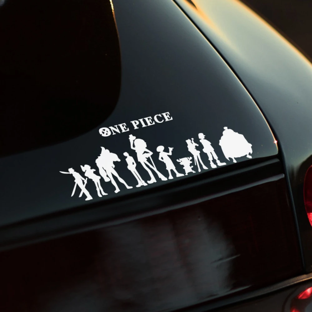 

One Piece silhouette sticker, personalized creative cartoon anime car sticker, Luffy and Zoro decorative sticker