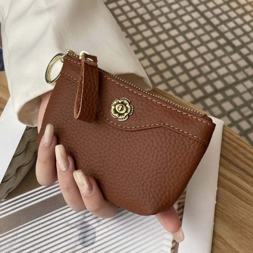 Fashion PU Leather Short Wallet Large Capacity Lightweight ID Card Holder Solid Color Exquisite Design Money Bag Women Girls
