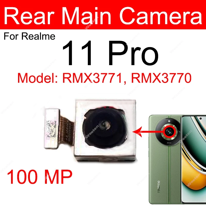 Front Rear Camera For Realme 11Pro 11 Pro Plus 5G Primary Back Main Front Selfie Facing Small Big Camera Flex Cable Parts