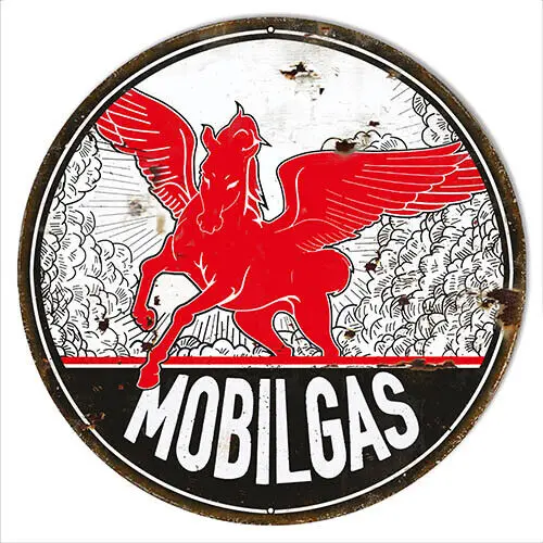 

Mobilgas Pegasus Vintage Metal Sign 14 &18 Round