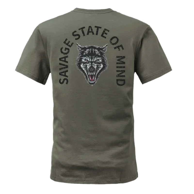 2024 Extra Large Tactical Defense Personalized SAVAGE Wolf Head Printed Pure Cotton T-shirt New Summer Fitness Short Sleeves