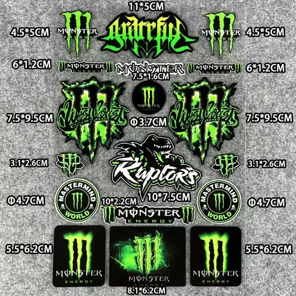 New Monster Energy Car Reflective Stickers Motorcycle Helmet Tail Box Modified Stickers Waterproof Decorative Decals