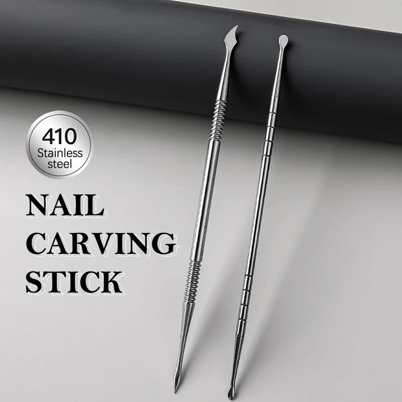 

Double-headed Nail Brush Extension Glue Removal Stick Gel Removal Spatula Stainless Steel Nail Polish Dipping Removal Tool