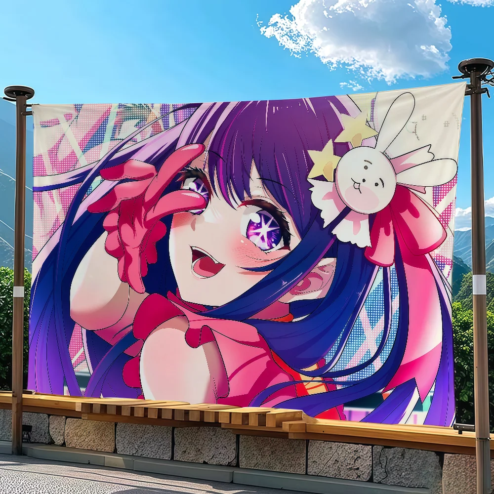 Anime A-Ai Hoshino Flag Tapestry Outdoor Party Bedroom Living Room Dormitory Decorative Themed Wall Hanging Banner Gift