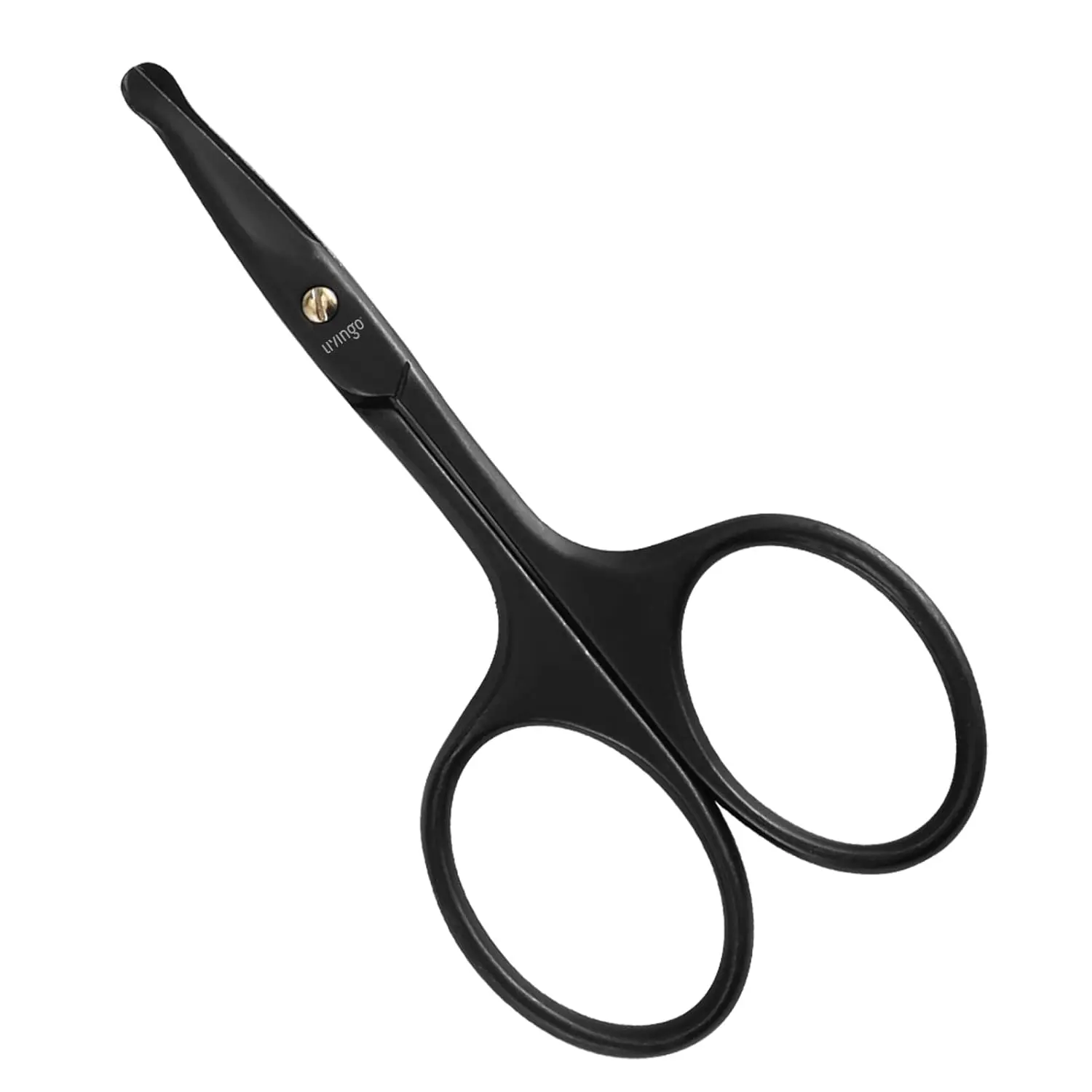 

3.75" Curved Safety Nose Hair Scissors with Rounded Tip for Trimming Facial, Ear, Eyebrow Hair (Black)