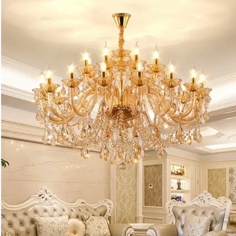 European Crystal Chandelier For Living Room Luxurious And Atmospheric Dining Room Villa Hall Banquet Hall Chandelier
