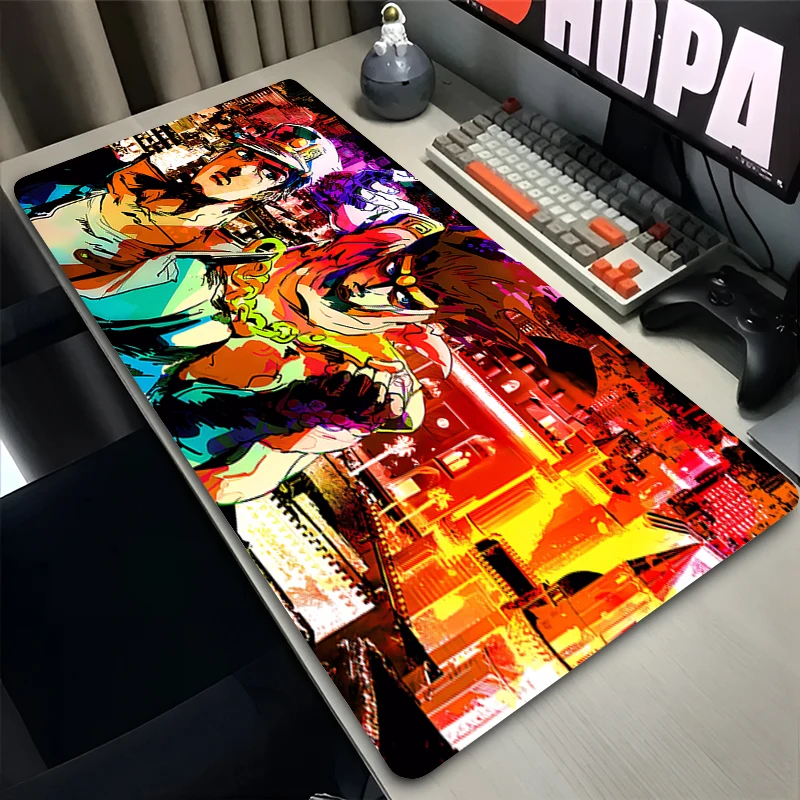 Colorful Anime Mouse Pad J-jojo Bizarre Adventure Gamer Extended Desk Mat Notbook Keyboard Pad PC Accessories Oversized Mousepad