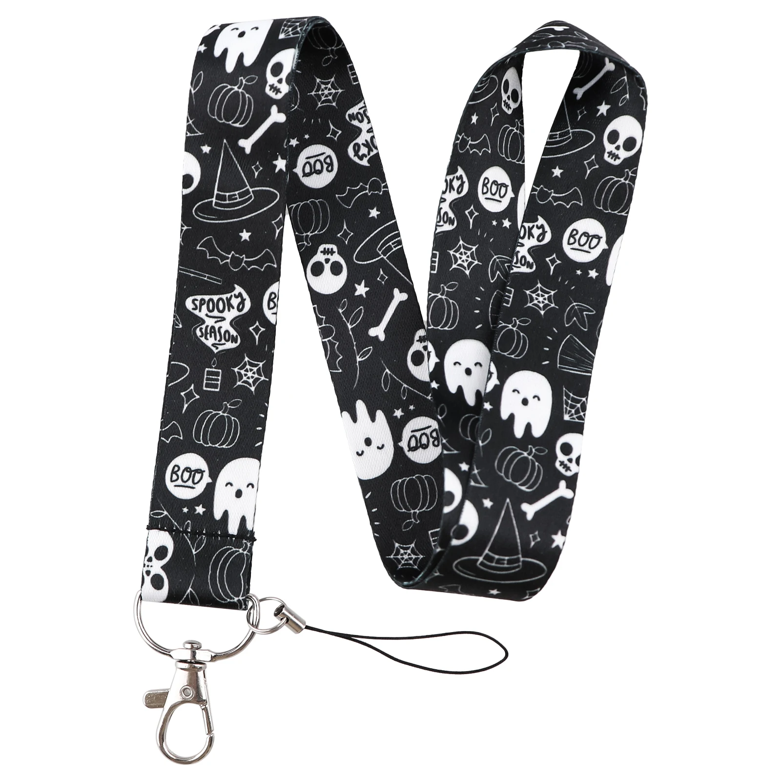 Halloween Ghost Lanyards for Keys Witch Neck Strap ID Card Gym Phone Straps USB Badge Holder DIY Hang Rope Phone Accessories