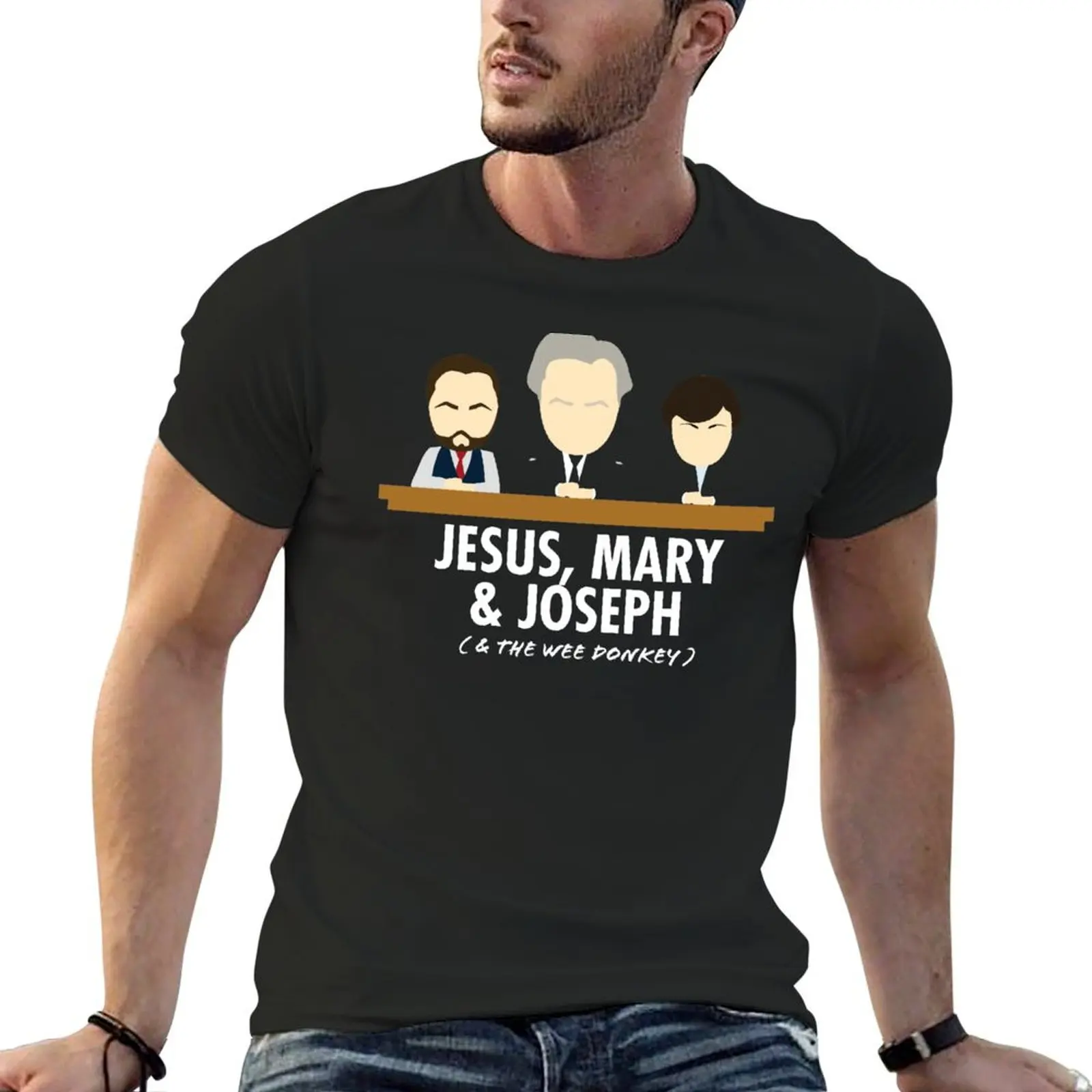 Jesus, Mary, Joseph & the Wee Donkey T-Shirt custom shirt new edition Men's t shirts