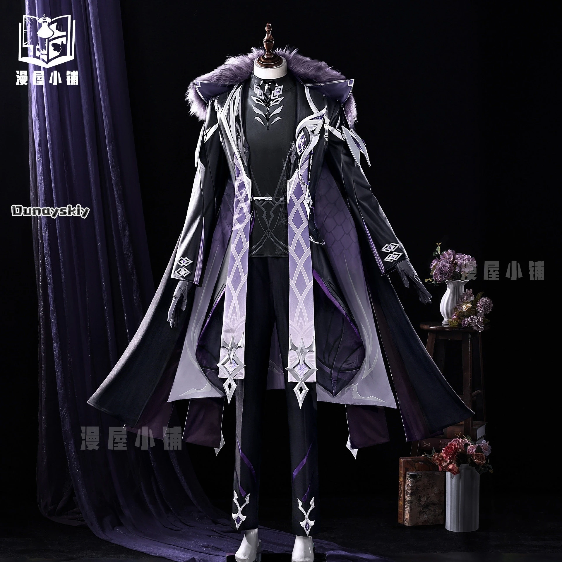Genshin Impact Pantalone Regrator Cosplay Costume Wig Cloak Accessories Outfit Eleven Fatui Harbingers Halloween for Women Men view 2